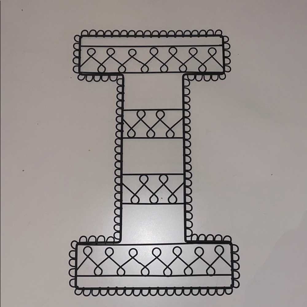 Black Letter I decoration for the home